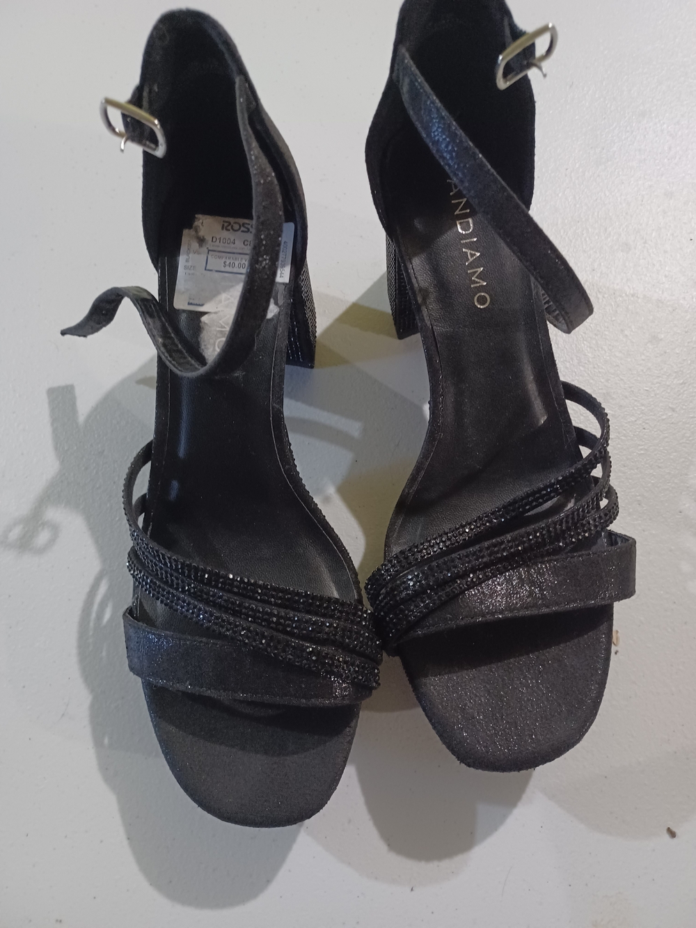 Bandolino Black Strappy Block Heel Sandals